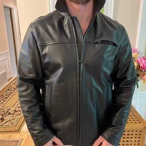 Banana Republic Men's Black Leather Jacket